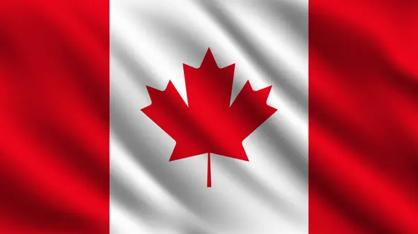 Kanada ulusal bayrağını sallayan vektör illüstrasyon tasarımı