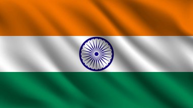 Vatansever arkaplan için Hint ulusal bayrağı sallama vektör çizimi