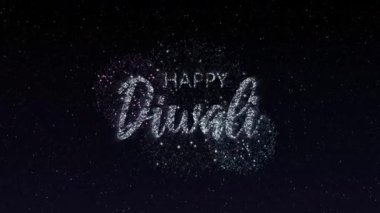 Havai fişekler gökyüzünü aydınlatıyor, neşeli Diwali ışıltısı yaratıyor. Bayramlık bir Diwali kutlaması Animasyonu selamlıyor