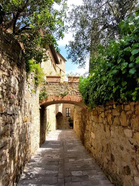 Büyüleyici bir ara sokak eski bir köyün güzelliğini gözler önüne seriyor. Kırsal taş duvarlar, yemyeşil yeşillikler ve binaları birbirine bağlayan taş bir kemer. Güneş ışığı yeşil yaprakların arasından süzülüp rahatlatıcı bir yürüyüş için mükemmel sakin bir atmosfer yaratır..