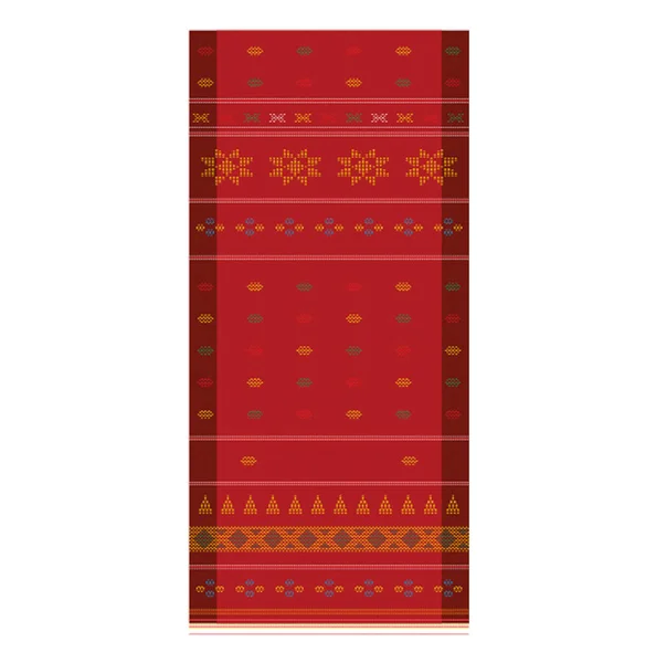 Batak Ulos Handwoven Textile Com Motivo Padrão Distintivo — Vetor de Stock