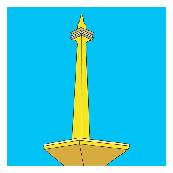 モナスフラットベクトルデザインイラスト インドネシア国立記念碑ジャカルタ市のランドマーク モンメン国立ジャカルタトゥグモナス インドネシアの首都 — ストックベクタ
