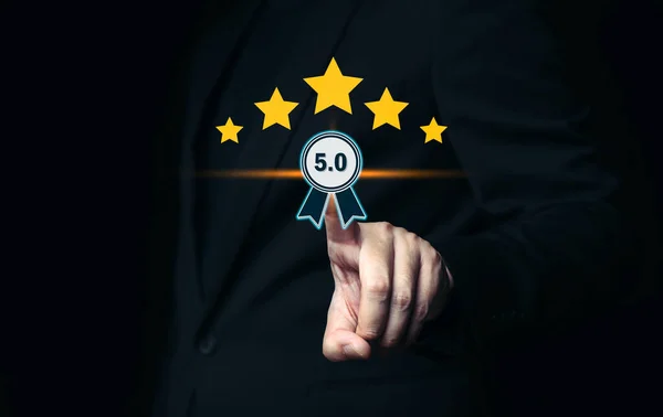 Zákaznický Servis Best Business Rating Experience Satisfaction Survey Concept Podnikatelova — Stock fotografie