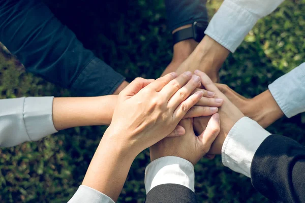 Group Volunteer People Joining Cooperation Global Community Teamwork Join Hand — Stock Photo, Image