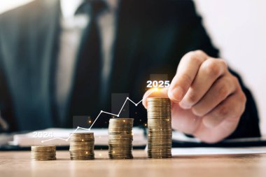 Yatırımcılar paralarını büyüyen bir paraya, borsa finansmanına ve yatırımlarına yatırıyor. Yeni yıl 2025. 
