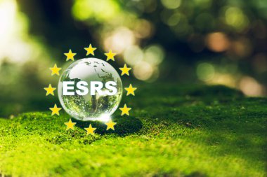 European Sustainability Reporting Standards (ESRS) Concept. The European Union and financial reporting standards regarding sustainability disclosures. clipart