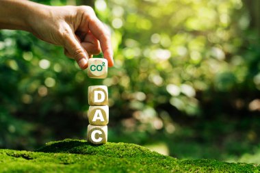 Karbon yakalama ve iklim teknolojisi konsepti. Doğrudan Hava Yakalama (DAC).