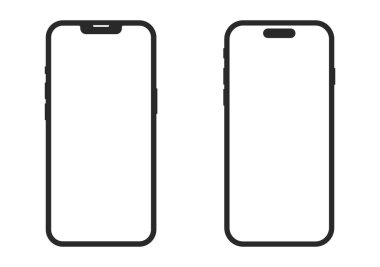 Akıllı telefon ikonları koleksiyonu. Akıllı telefon ve cep telefonu boş ekran ile izole edildi.