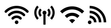 WI-FI and wireless icon. Wi-fi signal collection. Remote internet access collection. Internet Connection symbol.