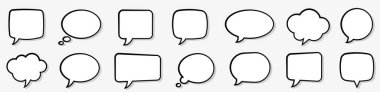 Konuşma balonu ikonu koleksiyonu. Basit iletişim konsepti. Konuşma baloncukları ikonlardan alıntı yapıyor. İleti logosu.