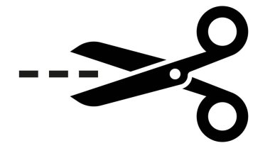 Makas simgesi. Uygulamalar ve web siteleri için sembol kesme makası. Şurayı kes.