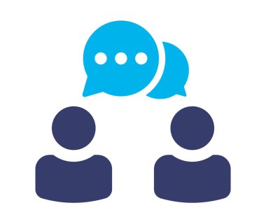 Konuşma ve iletişim simgeleri ayarlandı. Görüşme, konuşma balonu, ortaklık veya işbirliği konsepti, birlikte çalışma, iş adamları konuşuyor.