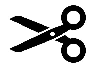 Makas simgesi. Uygulamalar ve web siteleri için sembol kesme makası. Şurayı kes.