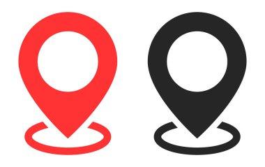 Harita pin konumu simgeleri. Modern harita işaretleyicileri. Harita yeri işaretleyicisi. Konum simgesi. Konum simgesi. Harita işaretleyici simgesi seti. GPS konum sembolü koleksiyonu.