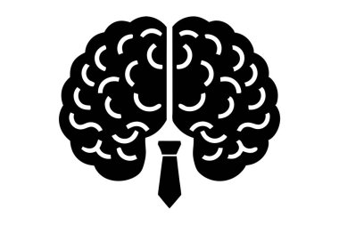 Beyaz arkaplanda izole edilmiş iş konsepti vektör görüntüsüne sahip beyin.