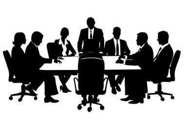 Beyaz arkaplanda izole edilmiş iş görüşmesi vektör görüntüsü.