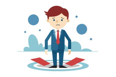 Beyaz arkaplanda izole edilmiş iş vektörü görüntüsünde zorluklar yaşanıyor.