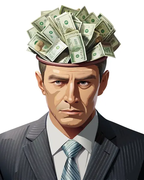 Beyaz arka planda izole edilmiş iş adamı baş vektör görüntüsü yığını.