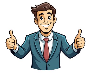 Mutlu iş adamı parmaklarını beyaz arka planda izole edilmiş, geçmişe dönük komik vektör görüntüsü olarak tutar..