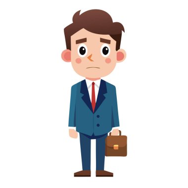 Görevden alınma vektör görüntüsünden sonra işsiz işadamı beyaz arka planda izole edilmiş..