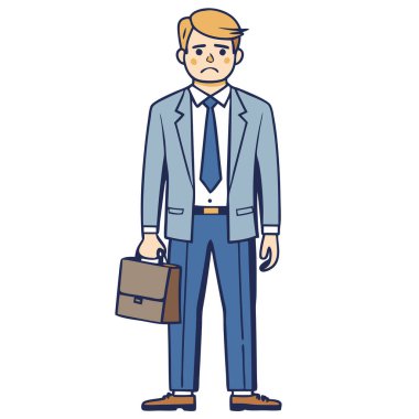 Görevden alınma vektör görüntüsünden sonra işsiz işadamı beyaz arka planda izole edilmiş..