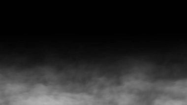 Siyah arka planda beyaz duman, yatay bileşim. Grafik tasarımı için dokuyu üst üste koy.