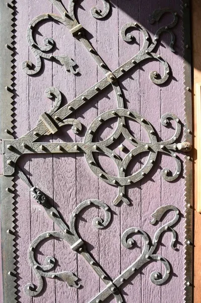 Old Rusty Metal Frame Detail Door — Stock Photo, Image