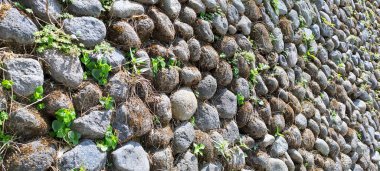 Küçük taş duvar arka plan dokusu