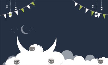Kurban Bayramı kutlamaları için altyapı tasarım vektörü