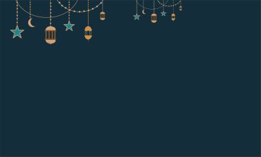 Ramazan Kareem arkaplan pankart vektörü. Lüks ramazan bayramı mübarek ile ayarlandı.