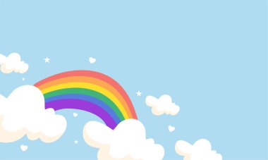 Happy Igbt Pride Day vektörü için vektör LGBT pankartı. Gurur ayı. Gökkuşağı LGBTQ bayrağı