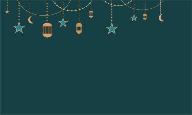 Ramazan Kareem arkaplan pankart vektörü. Lüks ramazan bayramı mübarek ile ayarlandı.