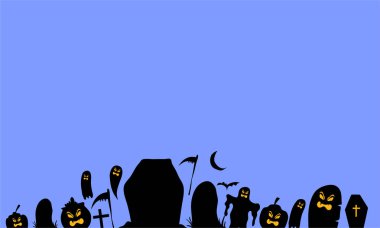 Cadılar Bayramı için Cadılar Bayramı arka planında Cadılar Bayramı 'nda mutlu bir şaka ve ikram için düz tasarım 