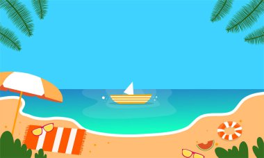 Yaz dönemi arkaplanı ve yaz titreşimleri için yaz illüstrasyon vektör günü