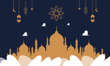 ramadan kareem arkaplan sancak vektörü
