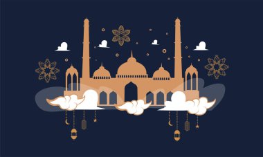ramadan kareem arkaplan sancak vektörü