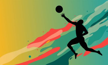 Sportif arkaplan tasarımı ile çalışan kişi ile atletik gün illüstrasyon vektörü