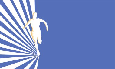 Atletizm Günü için hareketli koşucu ve atletlerin siluetlerinin yer aldığı enerjik bir arka plan tasarımı