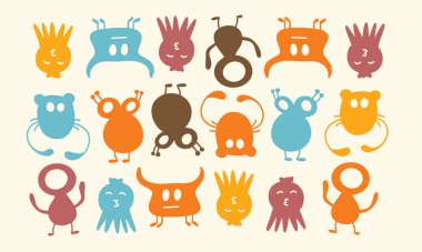 Halloween monsters set vector for halloween event
