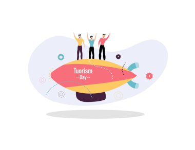 Turizm günü illüstrasyon vektör tasarımı