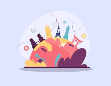 Turizm günü illüstrasyon vektör tasarımı