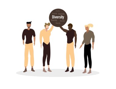 Nüfus çeşitliliği etkinliği için farklı cilt yüze ve vücuda sahip insanlar