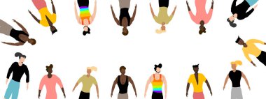 Nüfus çeşitliliği etkinliği için farklı cilt yüze ve vücuda sahip insanlar