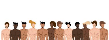 Nüfus çeşitliliği etkinliği için farklı cilt yüze ve vücuda sahip insanlar