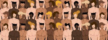 Nüfus çeşitliliği etkinliği için farklı cilt yüze ve vücuda sahip insanlar