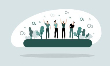 Ozon ve Dünya Günü olayları için toprak illüstrasyon vektör tasarımı