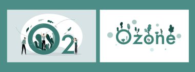 Ozon ve Dünya Günü olayları için toprak illüstrasyon vektör tasarımı