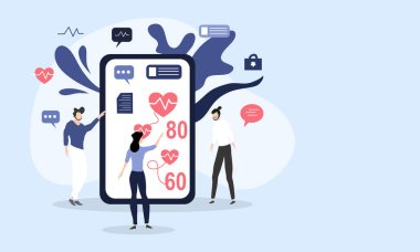 Doktor ve hemşireler için çizim vektör tasarımı 