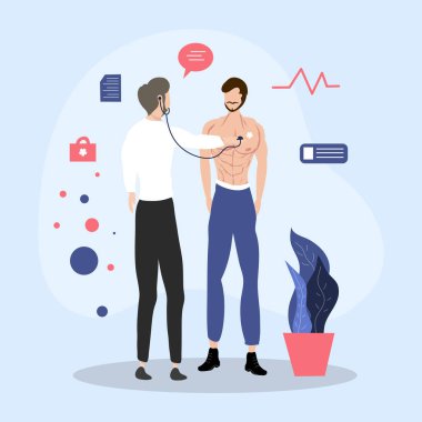 Doktor ve hemşireler için çizim vektör tasarımı 