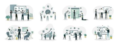 İş adamları paket vektörünü ayarlar